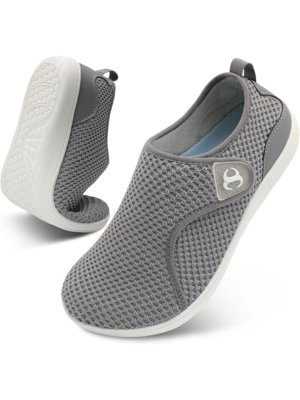 👑Women's Grey Knitted Comfortable  Neuropathy Adjustable Wide Width Sneakers